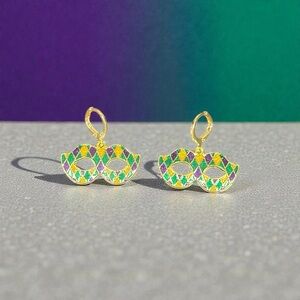 Colorful Mask-Shaped Earrings